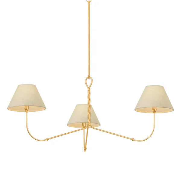 Lampadario Kekald, foglia d'oro vintage