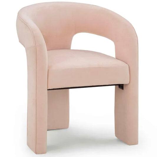 Sedie da pranzo Malone in ciniglia, rosa cipria, set da 2