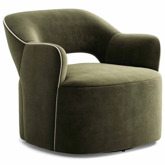 Poltrona girevole Blythe, verde oliva Surrey di Four Hands